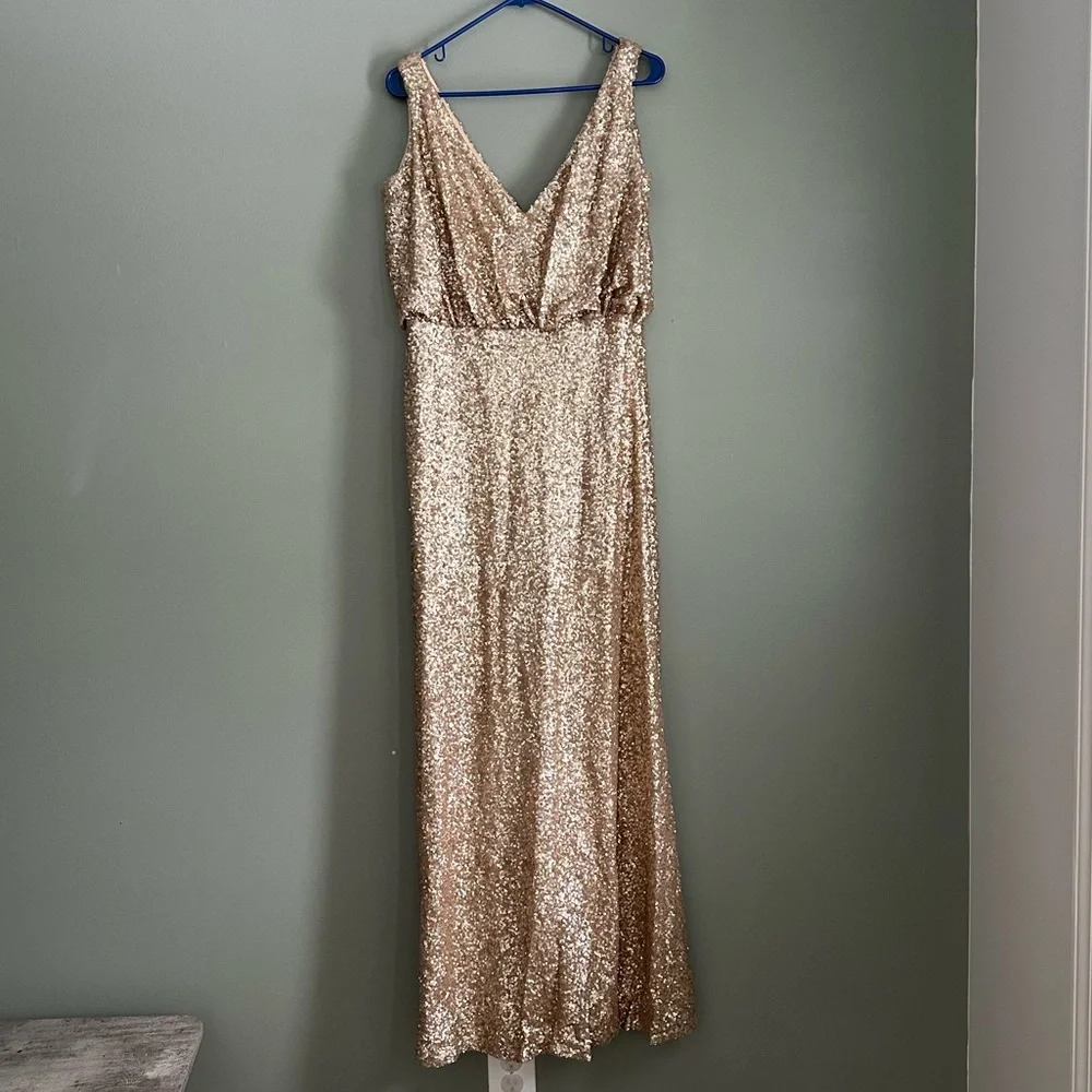 Sorella Vita Gold Sequin Dress US 18 - Picture 1 of 5